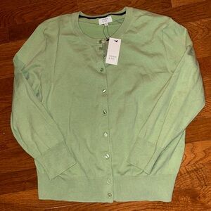 Crown & Ivy Sage Green Cardigan Sweater, Size XL, NWT